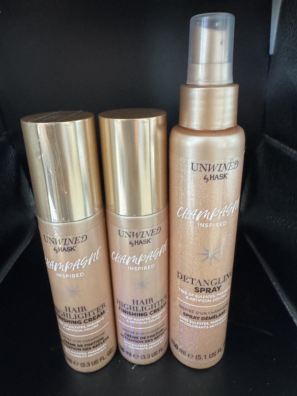 Unwind by Hask Champagne Finishing Spray & 2 Hair Highlighting Finishing Creams